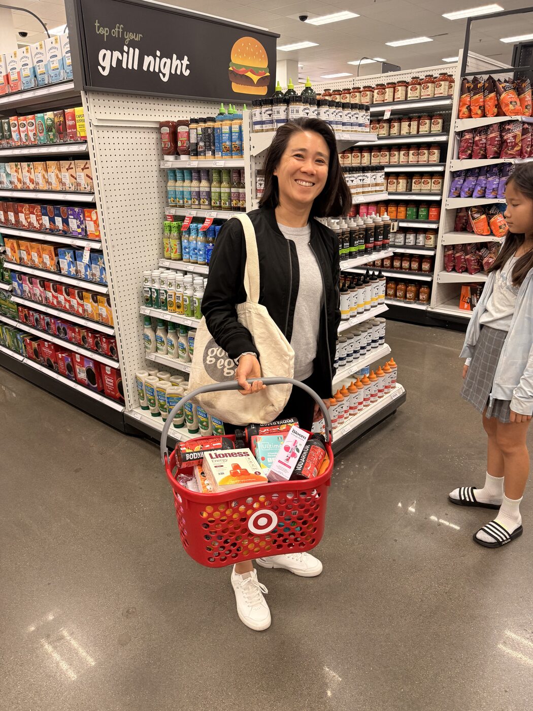 Lioness gummy fruit snacks in a Target basket